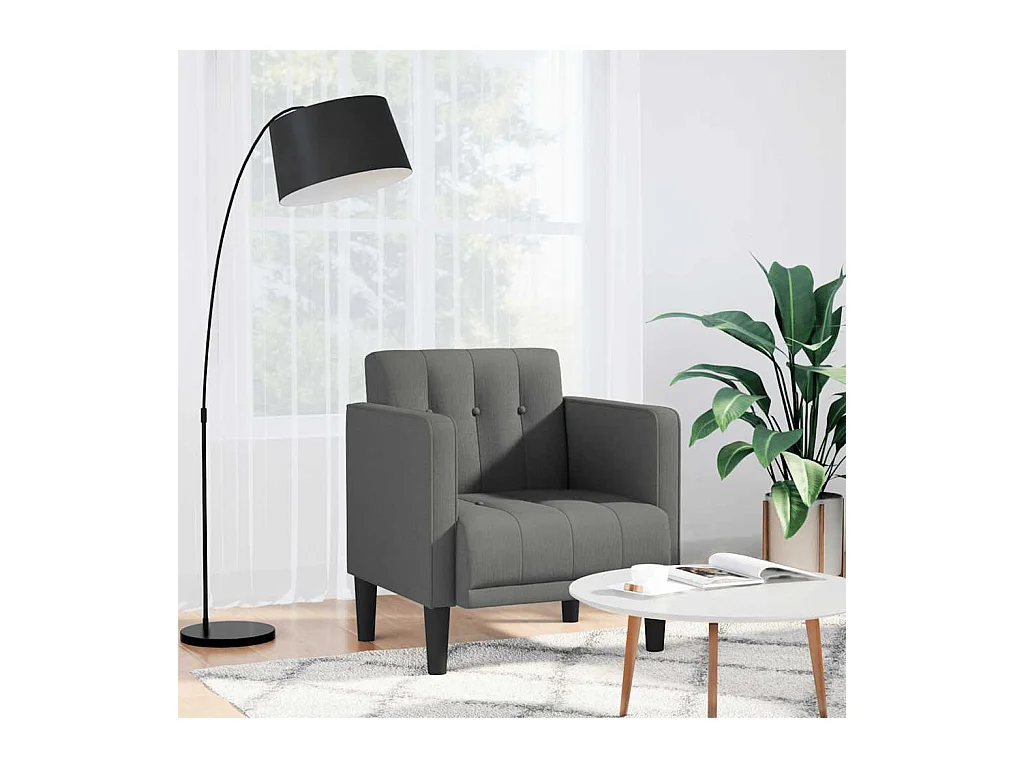 Sillón de relax con reposabrazos de tela gris oscuro 53 cm SHL5492