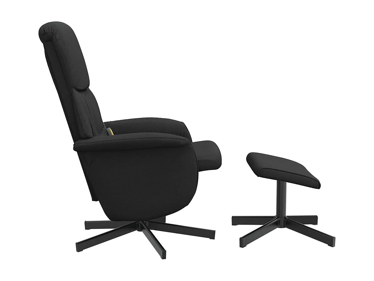 Massagesessel | Relaxsessel mit Fußhocker Schwarz Stoff SHL10795