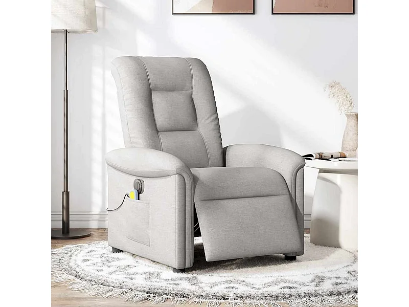Sillón de relax | Sillón reclinable de masaje eléctrico tela gris nube SHL5607