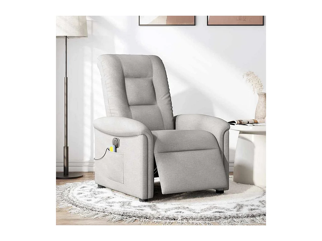 Sillón de relax | Sillón reclinable de masaje eléctrico tela gris nube SHL5607