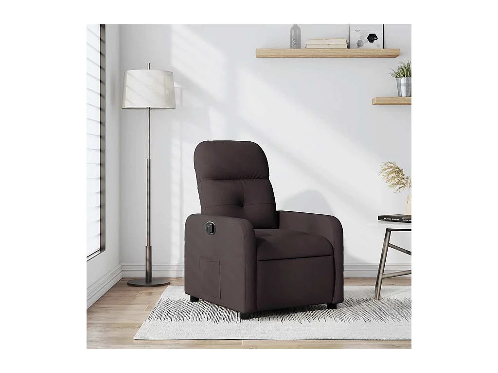 Sillón de relax | Silla | Sillón reclinable de tela marrón oscuro SHL4354