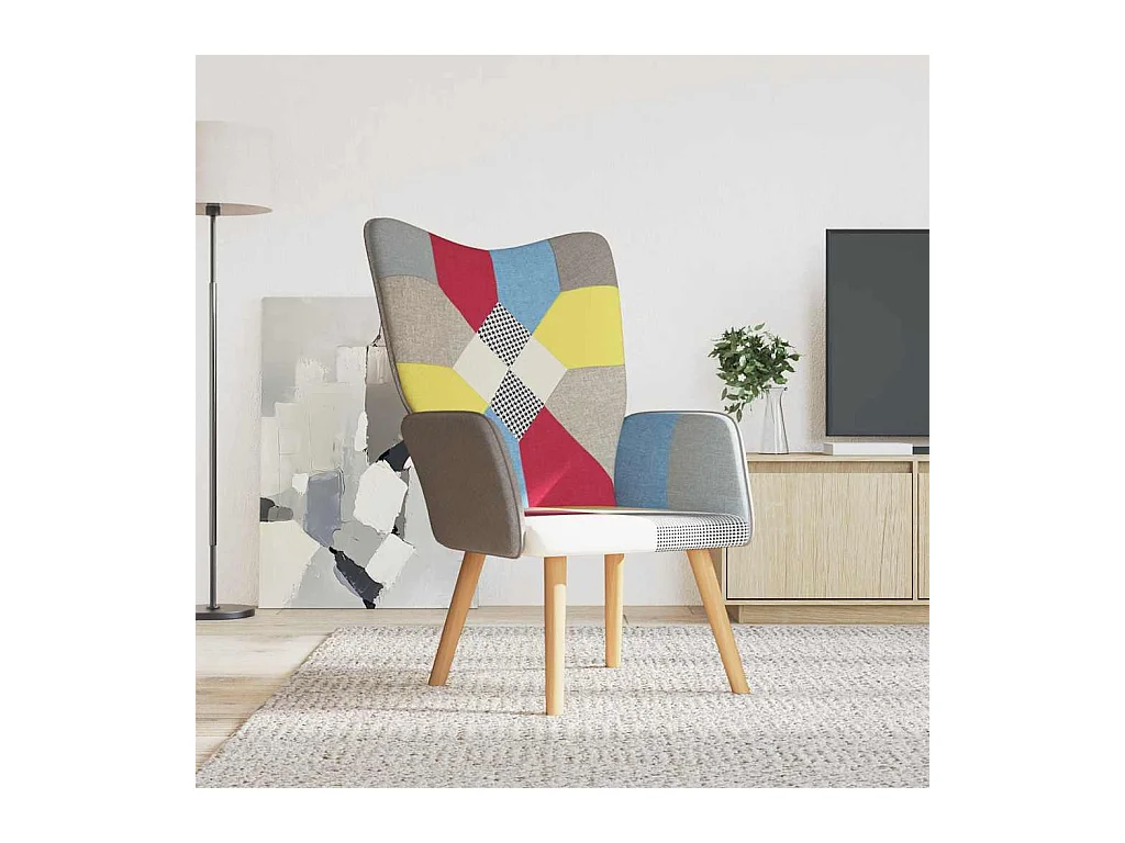 Silla de relajación | Sillón de relax de tela patchwork SHL8926