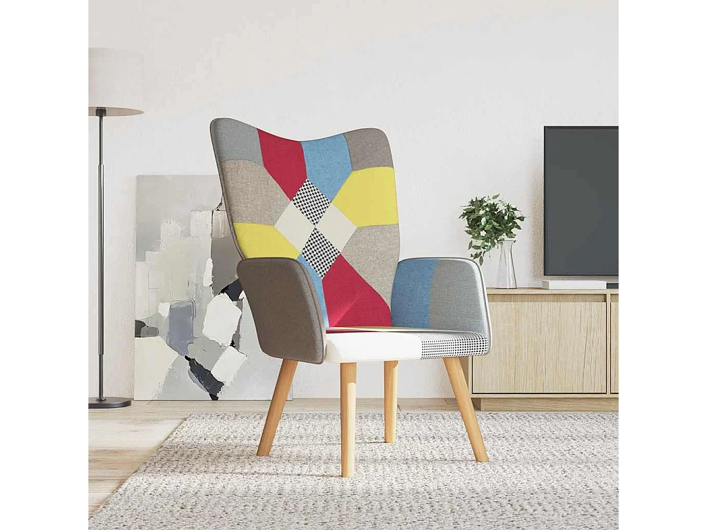 Silla de relajación | Sillón de relax de tela patchwork SHL8926