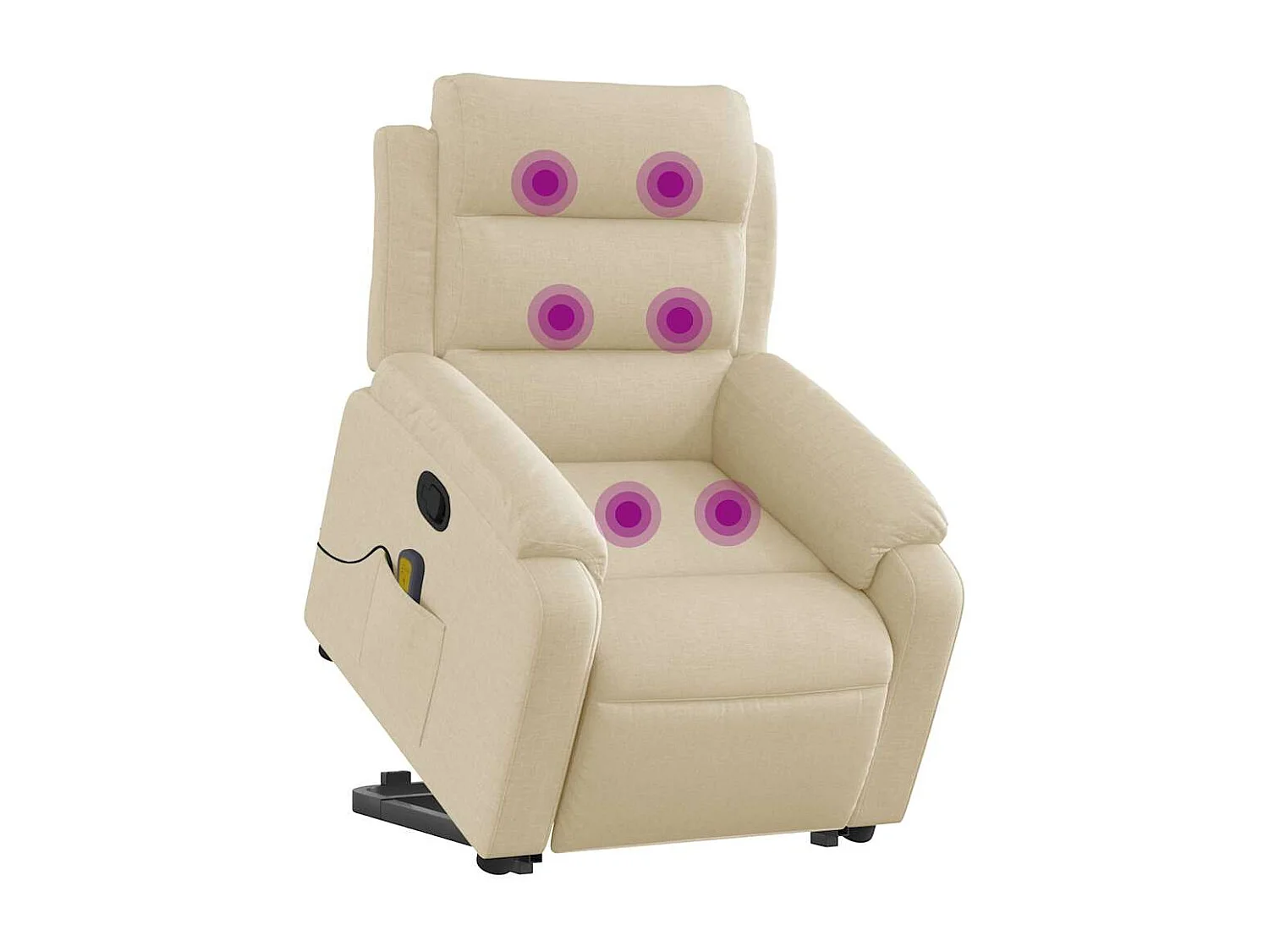 Fauteuil inclinable-Chaise de relax-Fauteuil de Massage Crème Tissu SHL2100