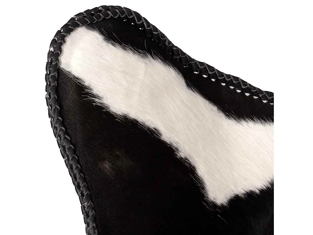 Butterfly-Sessel Schwarz und Weiß Echtes Kuhfell SHL35759