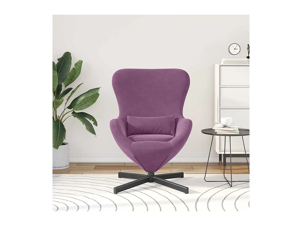 Chaise de Salon-Fauteuil œuf Violet Velours SHL4538
