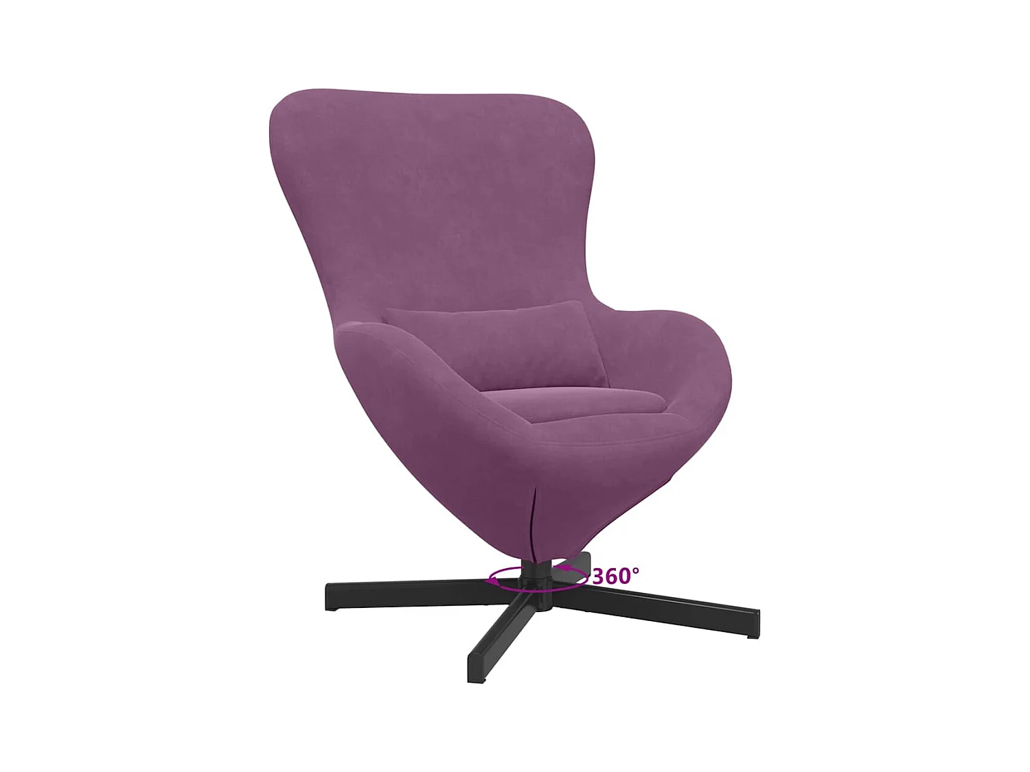 Sillón de relax | Sillón huevo Morado 63x73x90 cm Terciopelo SHL9113