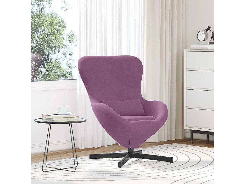 Chaise de Salon-Fauteuil œuf Violet Velours SHL4538