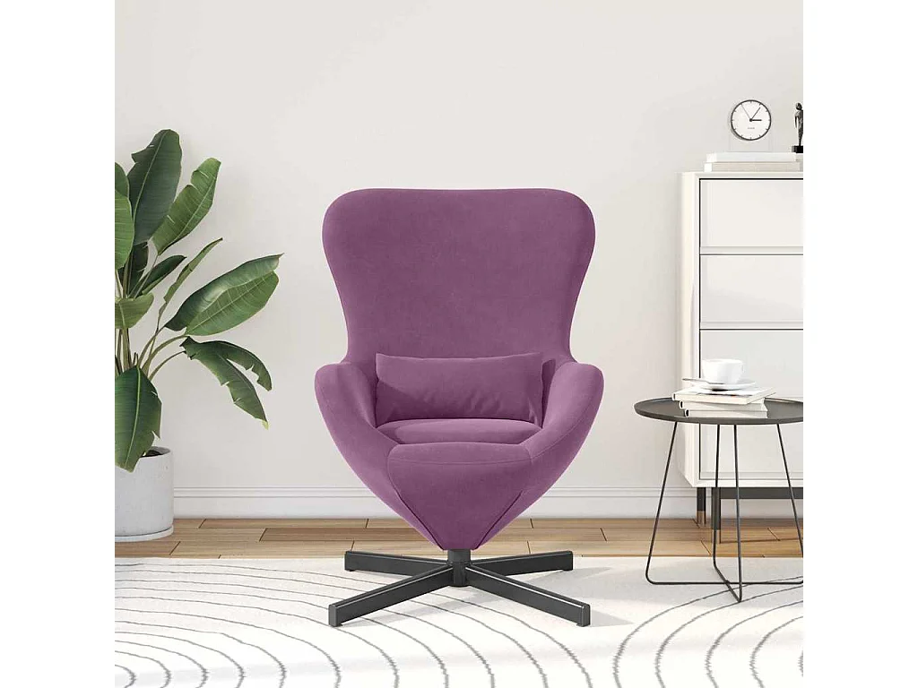 Chaise de Salon-Fauteuil œuf Violet Velours SHL4538