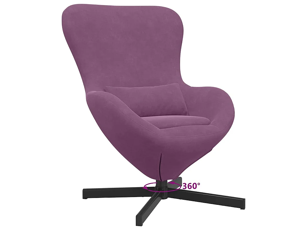 Chaise de Salon-Fauteuil œuf Violet Velours SHL4538