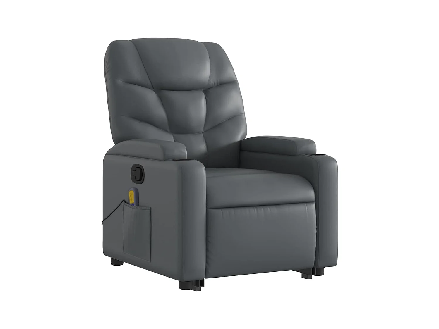 Sillón de relax | Sillón reclinable de masaje de pie cuero artificial gris SHL3350