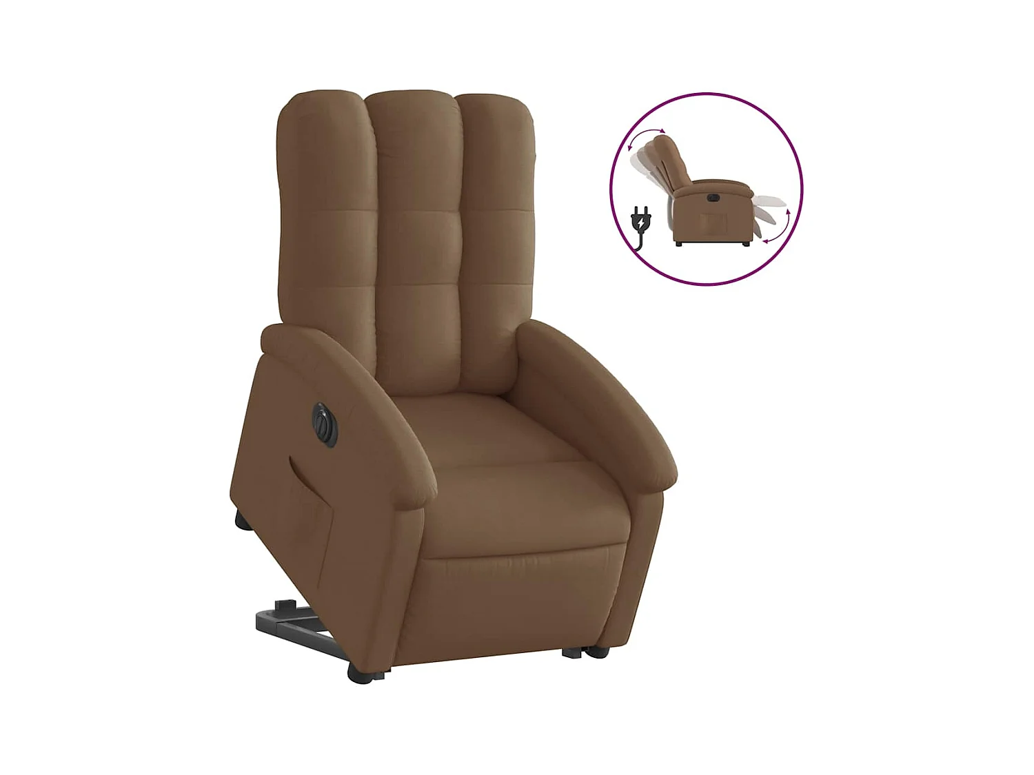Fauteuil inclinable électrique-Chaise de relax marron tissu SHL3480