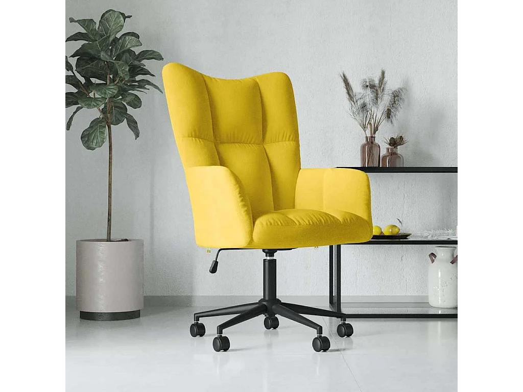 Relaxsessel | Lounge Sessel Senfgelb Samt SHL66813