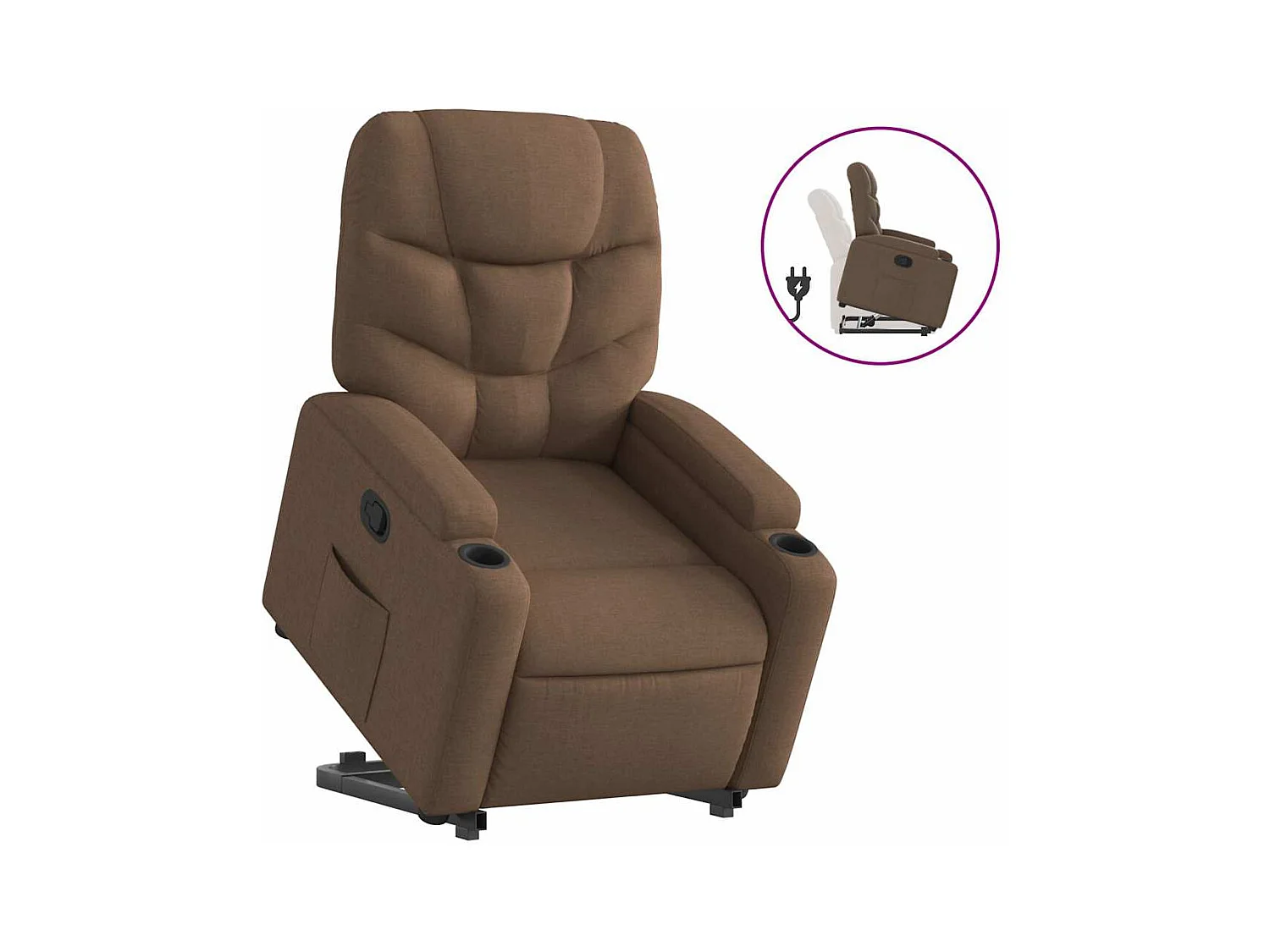 Fauteuil inclinable-Chaise de relax-Fauteuil salon Marron Tissu SHL1248