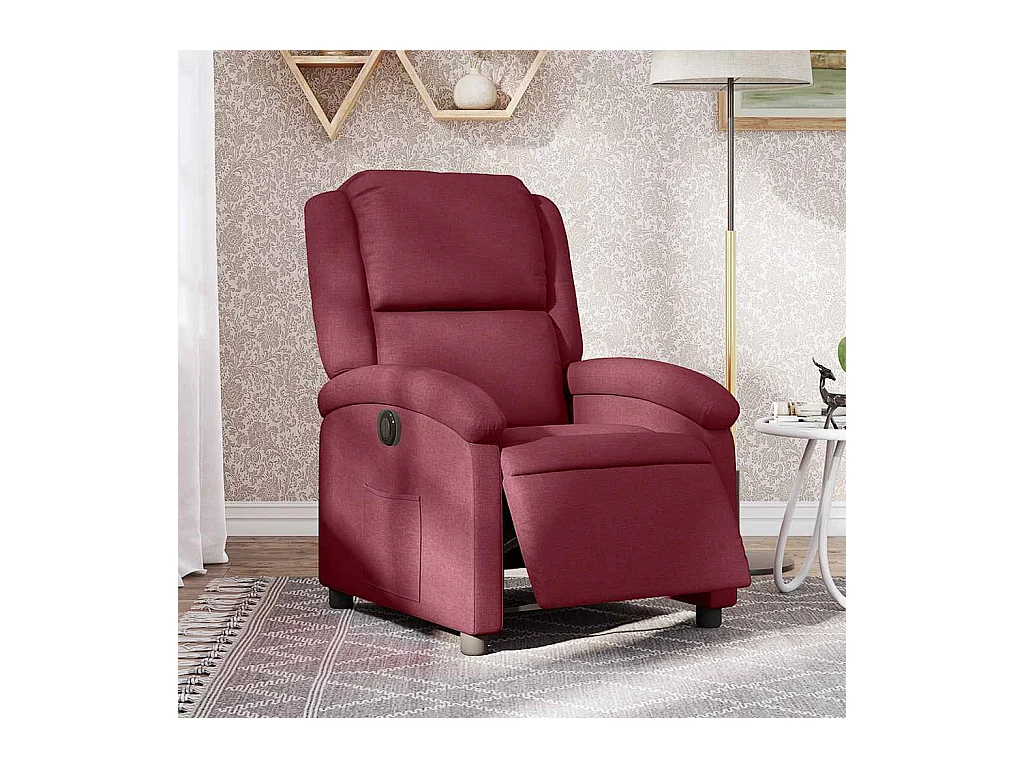 Fauteuil inclinable électrique-Chaise de relax Rouge bordeaux Tissu SHL3406
