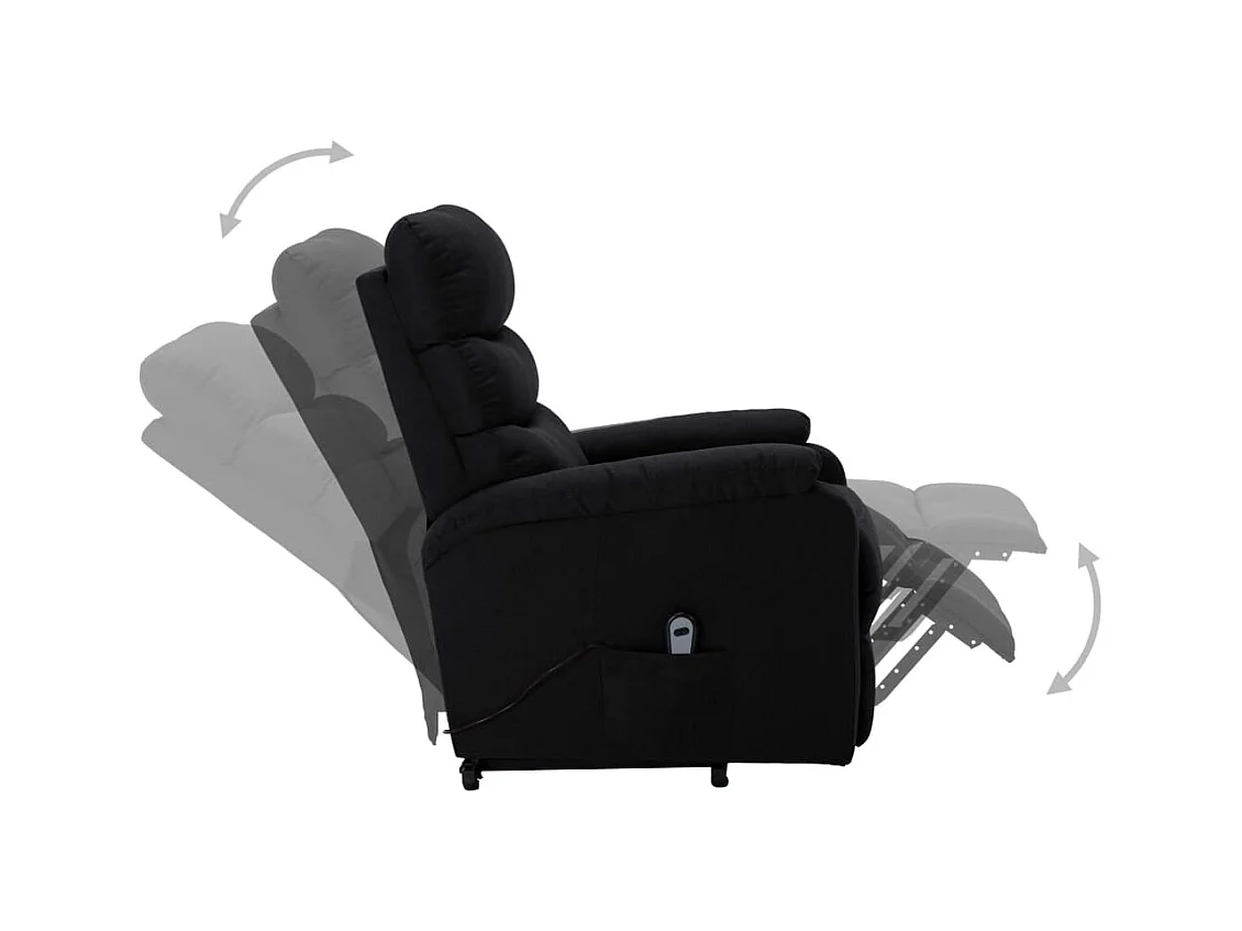 Silla de relax | Sillón elevable tela negro SHL5890