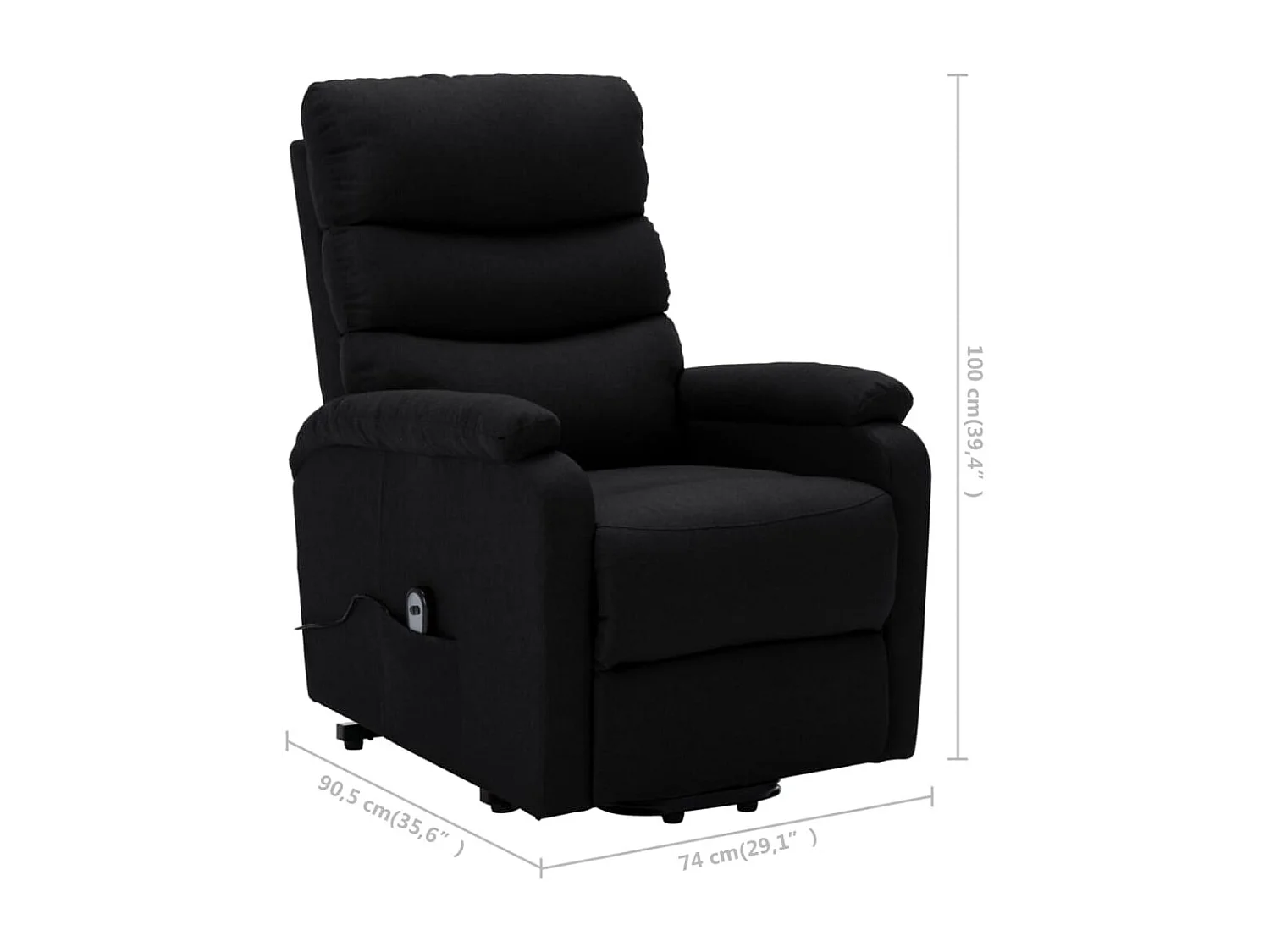 Fauteuil salon-Chaise de relax-Fauteuil Noir Tissu 74x90.5x100 cm SHL4877