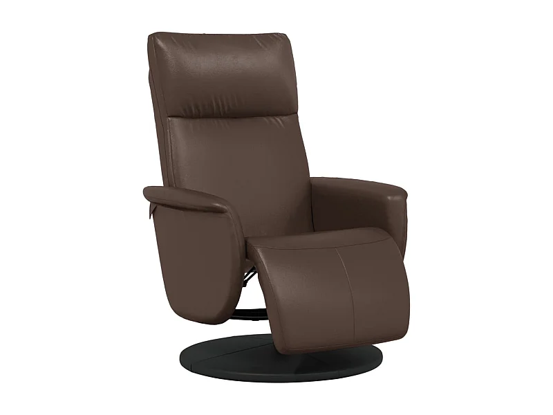 Sillón de relax | Sillón reclinable con reposapiés cuero sintético marrón SHL5298