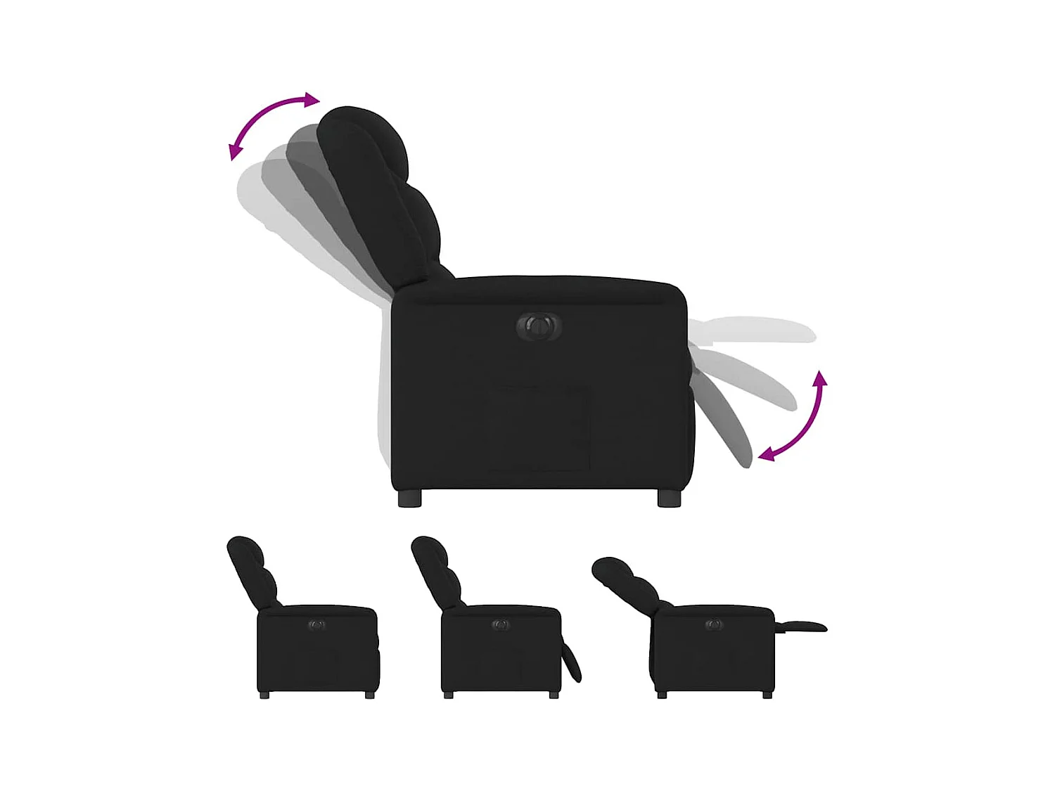 Sillón de relax | Silla | Sillón reclinable eléctrico de tela negro SHL2073