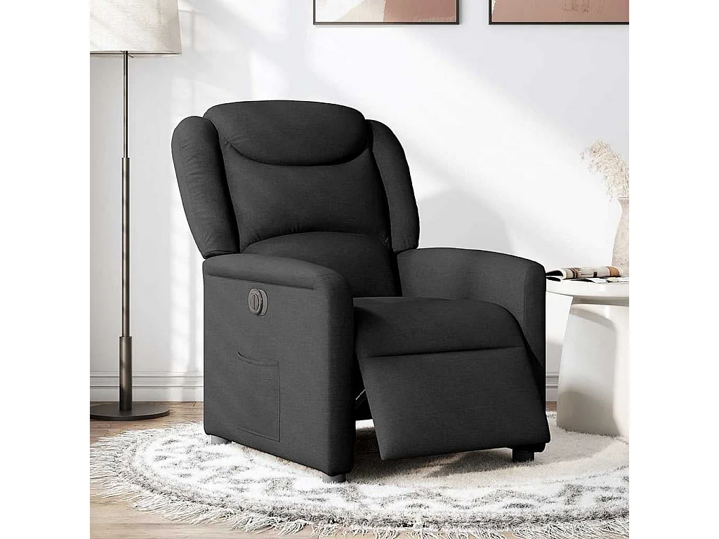 Relaxsessel Elektrisch | Lounge Sessel indoor Schwarz Stoff SHL21752