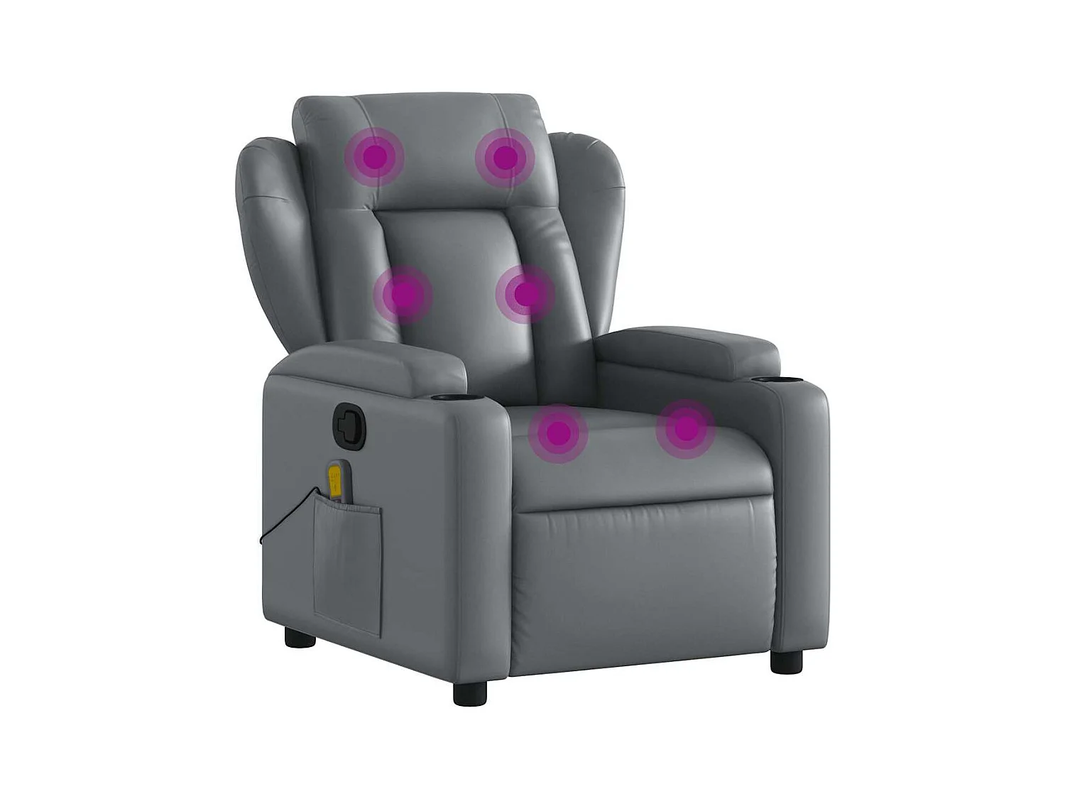 Fauteuil inclinable-Chaise de relax-Fauteuil de Massage gris similicuir SHL3860