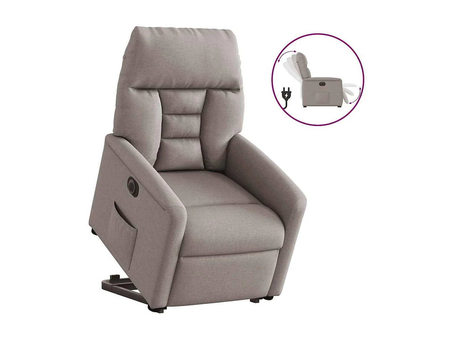 Fauteuil inclinable électrique-Chaise de relax-Fauteuil TV taupe tissu SHL5210