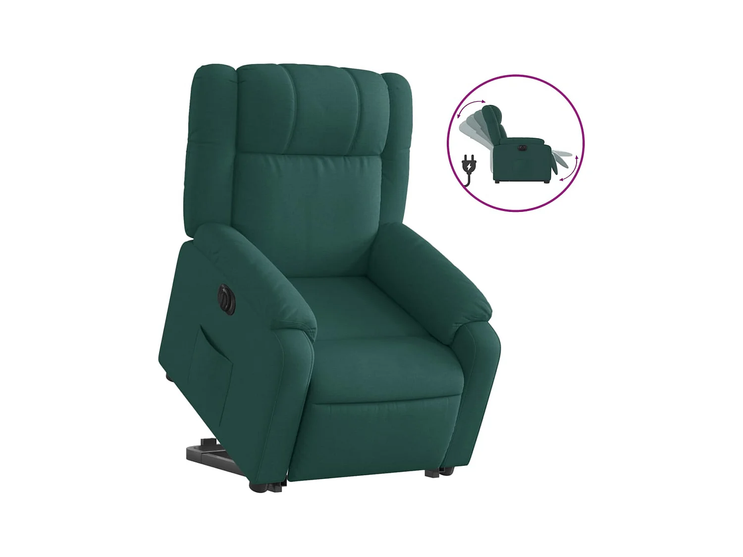 Fauteuil inclinable électrique-Chaise de relax-Fauteuil salon vert foncé tissu SHL3388