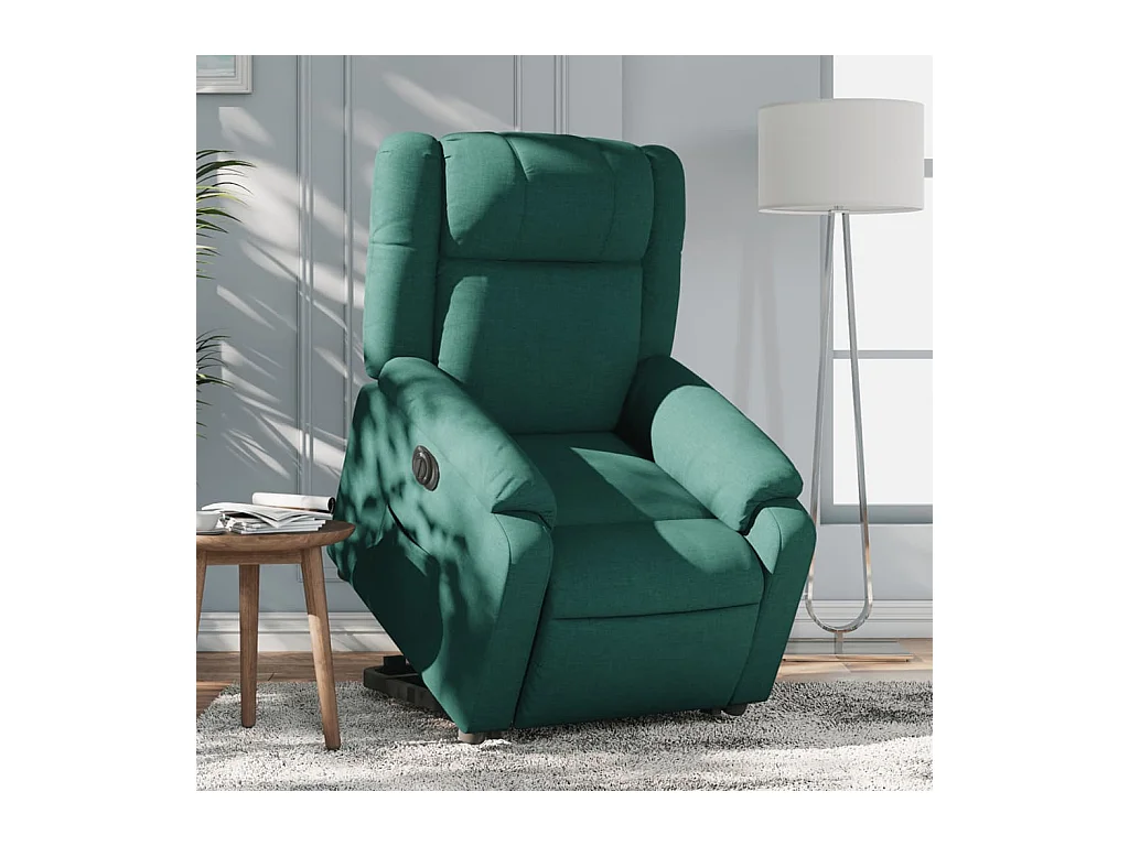Fauteuil inclinable électrique-Chaise de relax-Fauteuil salon vert foncé tissu SHL3388