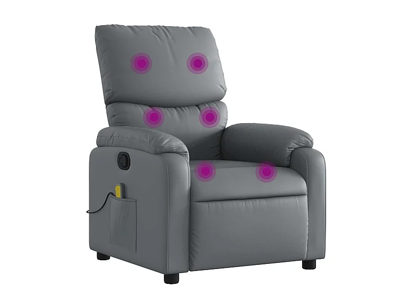 Fauteuil inclinable-Chaise de relax-Fauteuil de Massage gris similicuir SHL3029