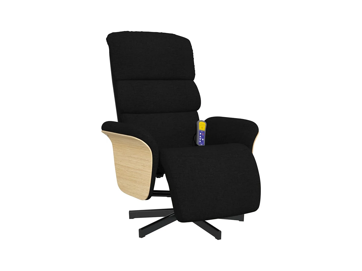 Fauteuil inclinable-Fauteuil salon de massage avec repose-pieds noir tissu SHL5341