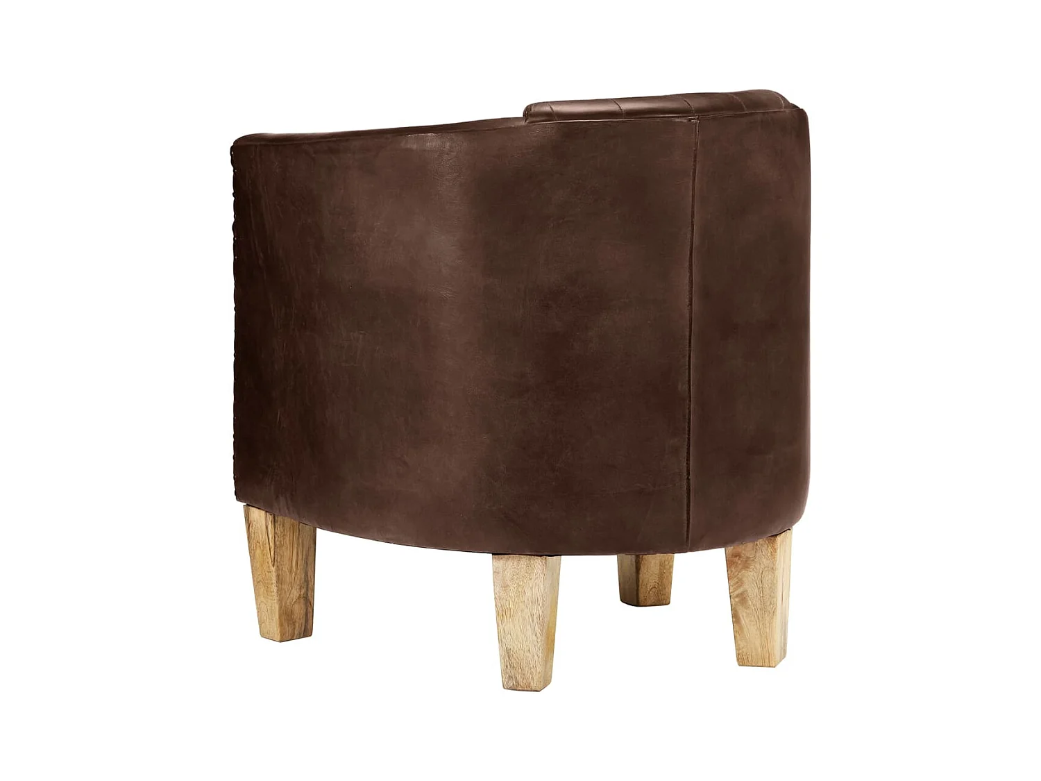 Sillón de salón | Silla Relax con diseño de cubo cuero auténtico marrón oscuro SHL8971