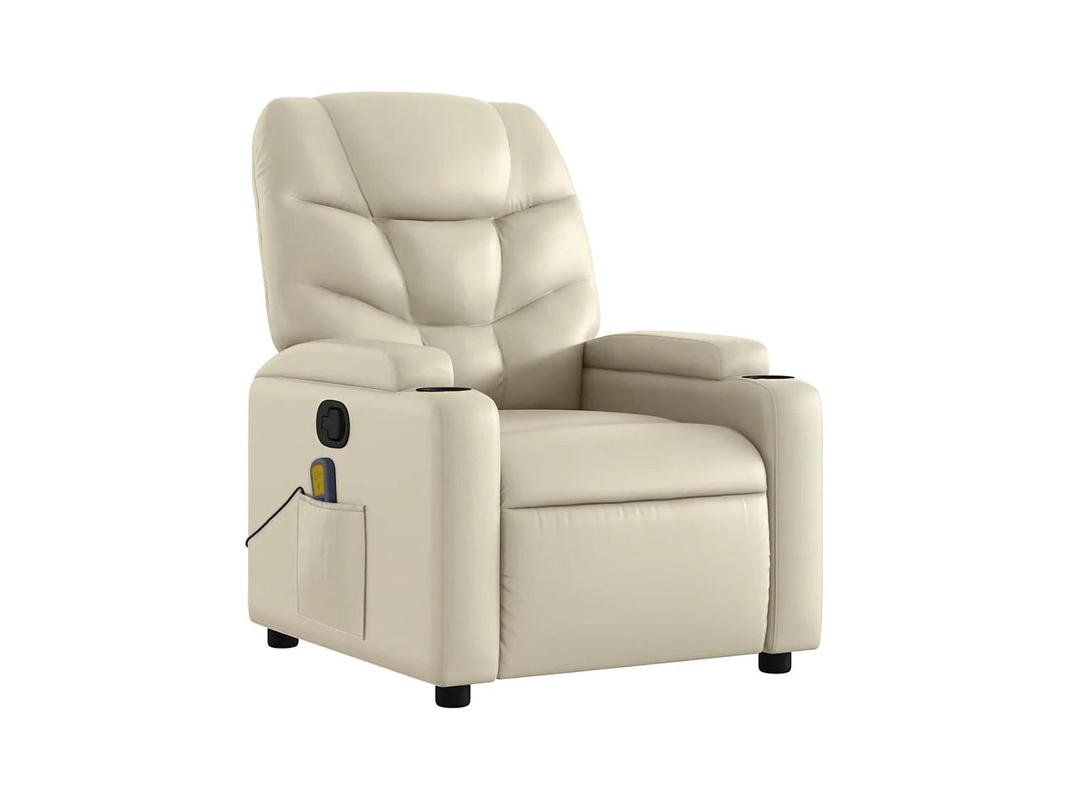 Fauteuil inclinable-Chaise de relax-Fauteuil de Massage crème similicuir SHL906