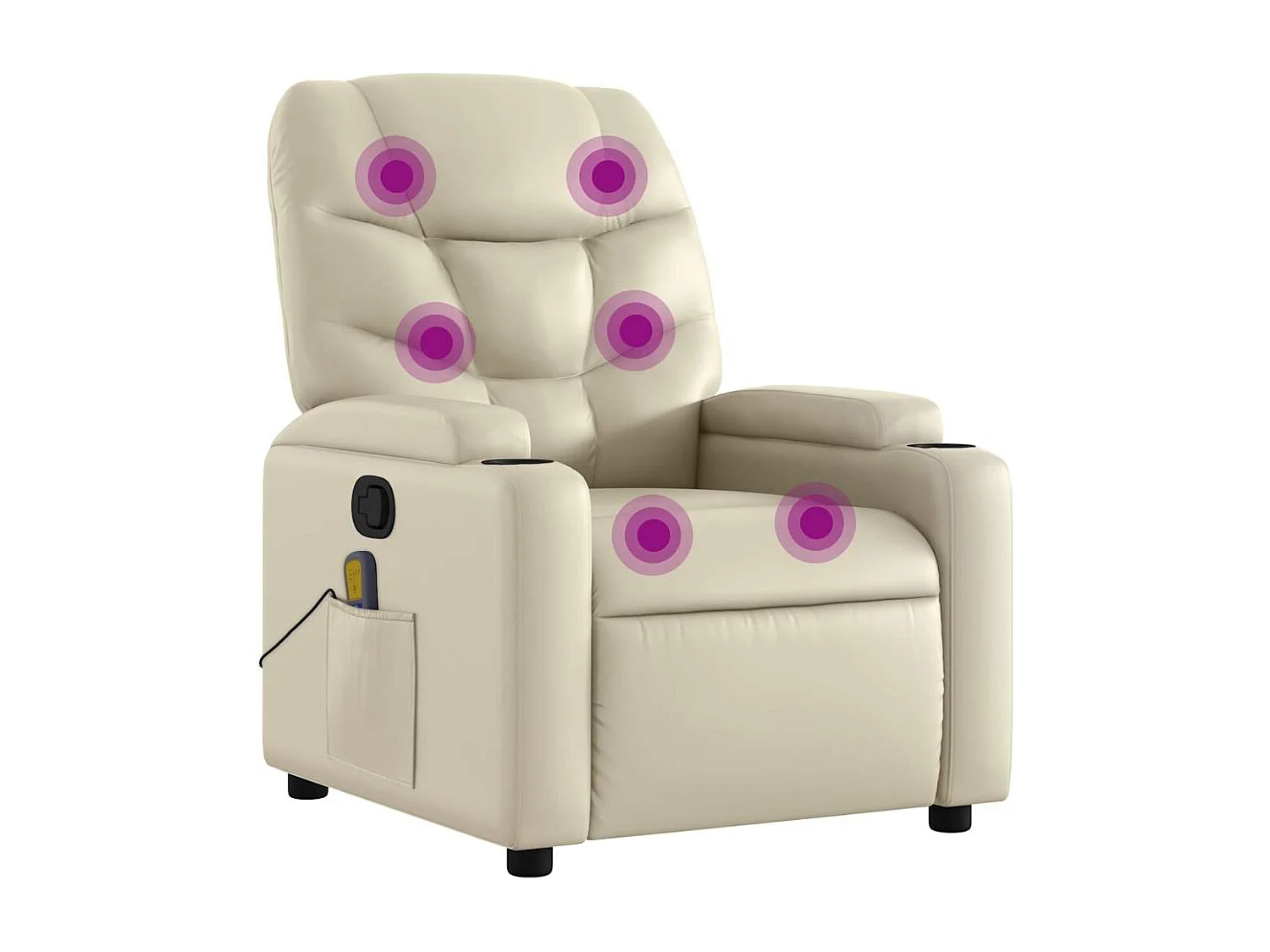 Relaxsessel | Massagesessel mit Relaxfunktion, Kunstleder, Creme SHL55993