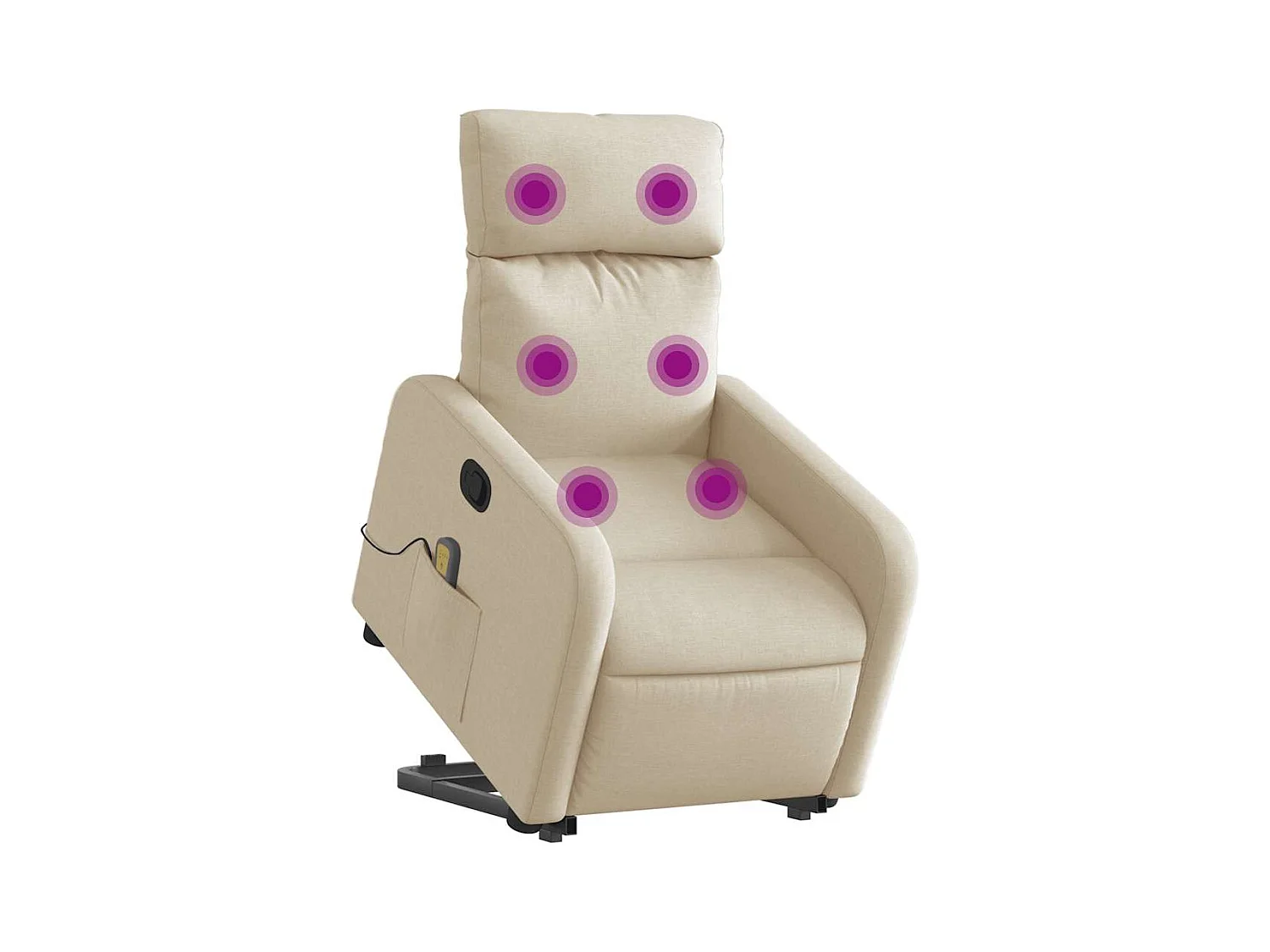 Silla de masaje reclinable de pie de tela color crema SHL2461