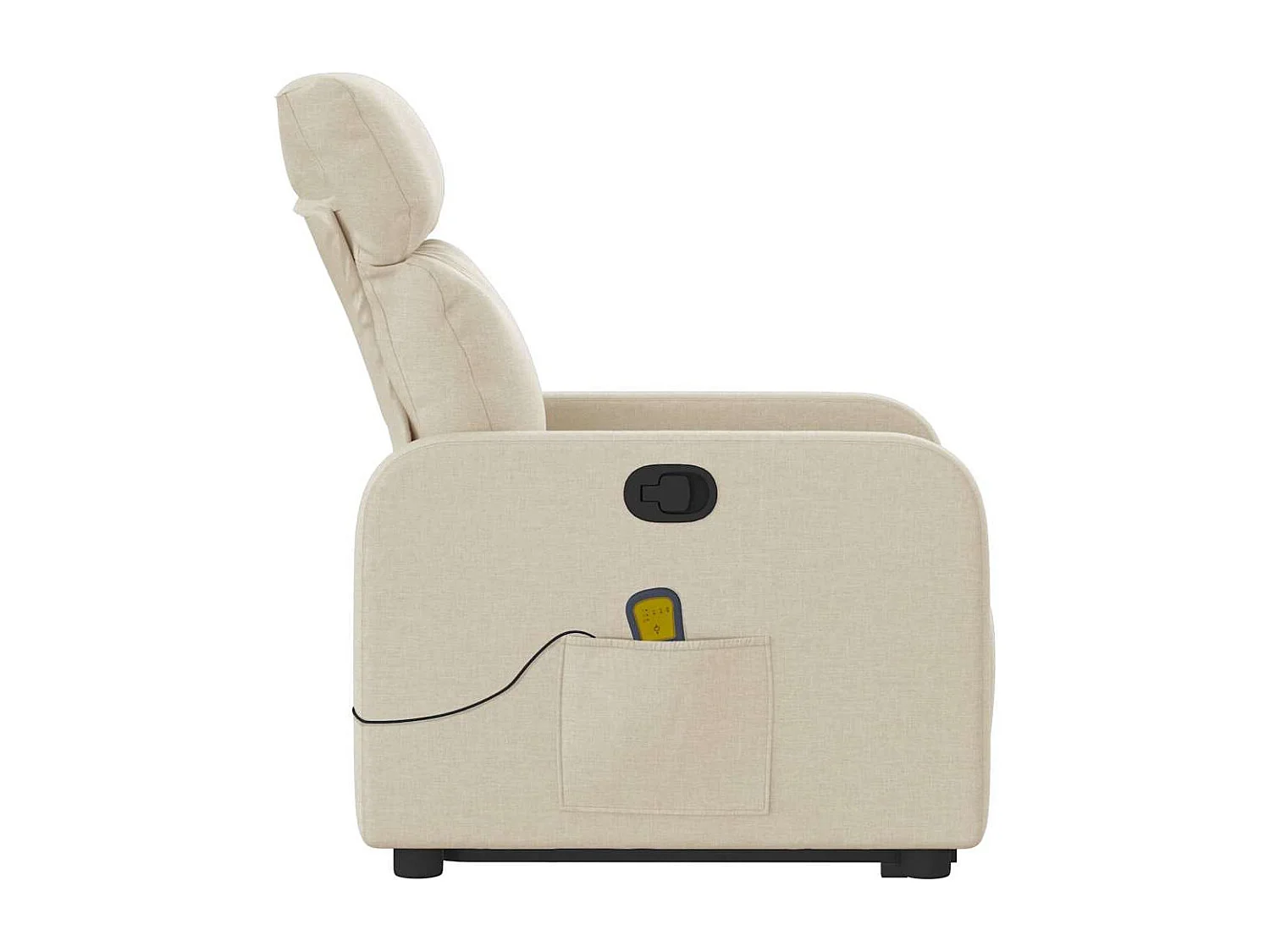 Silla de masaje reclinable de pie de tela color crema SHL2461
