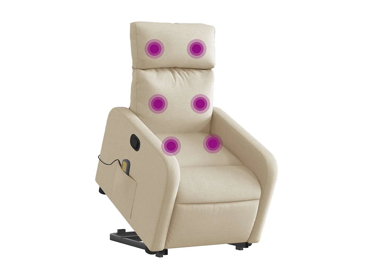 Fauteuil inclinable-Chaise de relax-Fauteuil de Massage Crème Tissu SHL4751