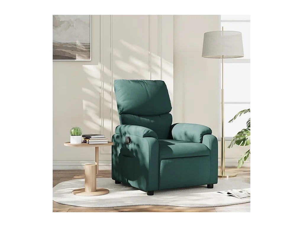 Sillón de relax | Silla | Sillón reclinable de tela verde oscuro SHL6521