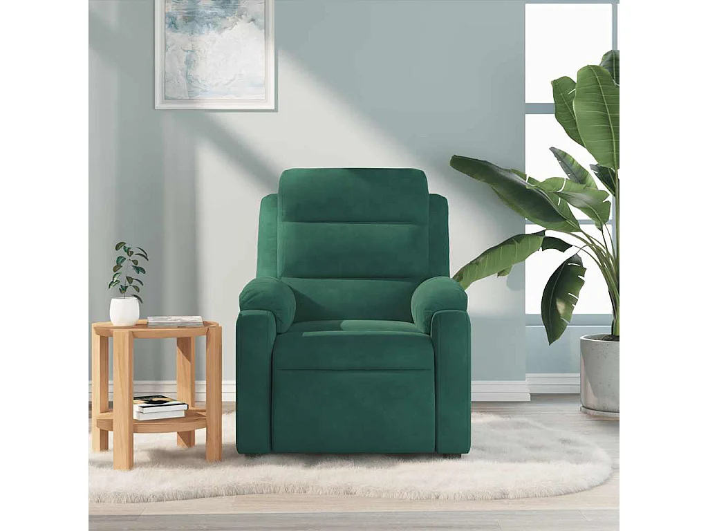 Massagesessel Dunkelgrün Samt SHL19912