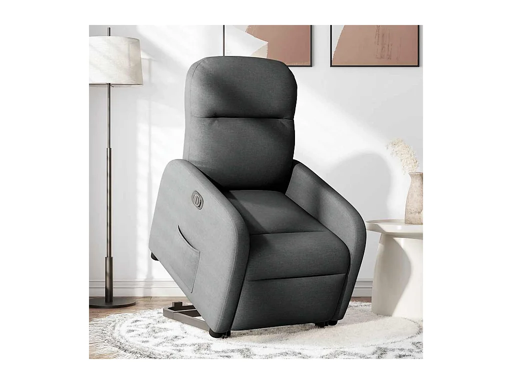 Fauteuil inclinable électrique-Chaise de relax-Fauteuil TV gris foncé tissu SHL1059