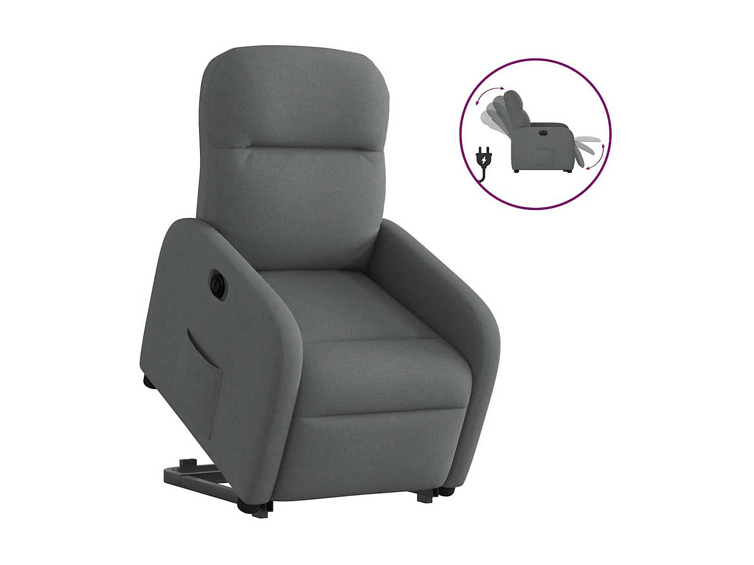 Fauteuil inclinable électrique-Chaise de relax-Fauteuil TV gris foncé tissu SHL1059