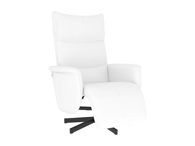 Sillón de relax | Sillón reclinable con reposapiés cuero sintético blanco SHL2968