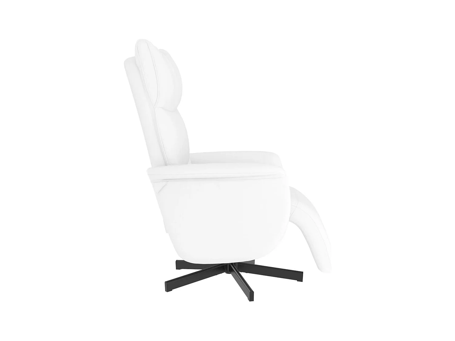 Sillón de relax | Sillón reclinable con reposapiés cuero sintético blanco SHL2968