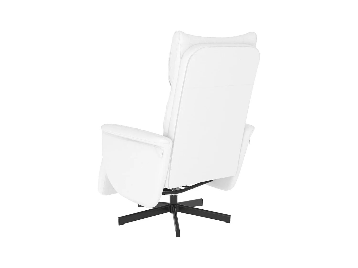 Sillón de relax | Sillón reclinable con reposapiés cuero sintético blanco SHL2968