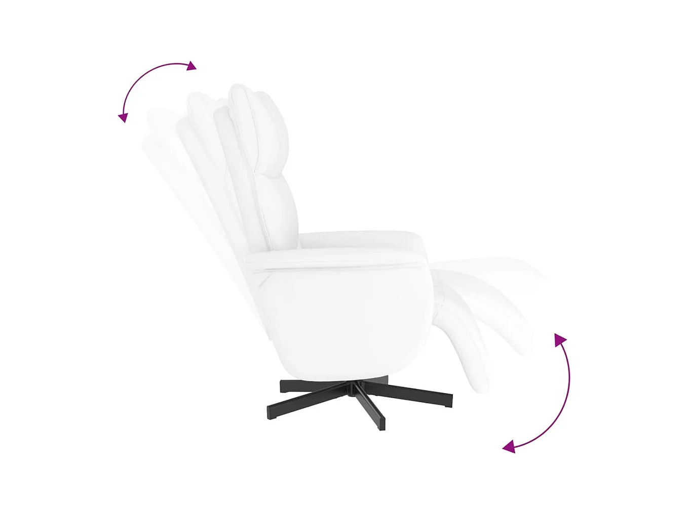 Sillón de relax | Sillón reclinable con reposapiés cuero sintético blanco SHL2968