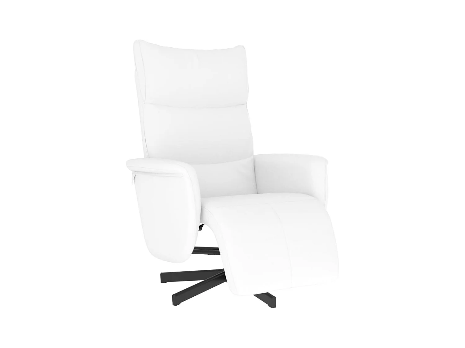 Fauteuil inclinable-Fauteuil salon avec repose-pieds blanc similicuir SHL5057
