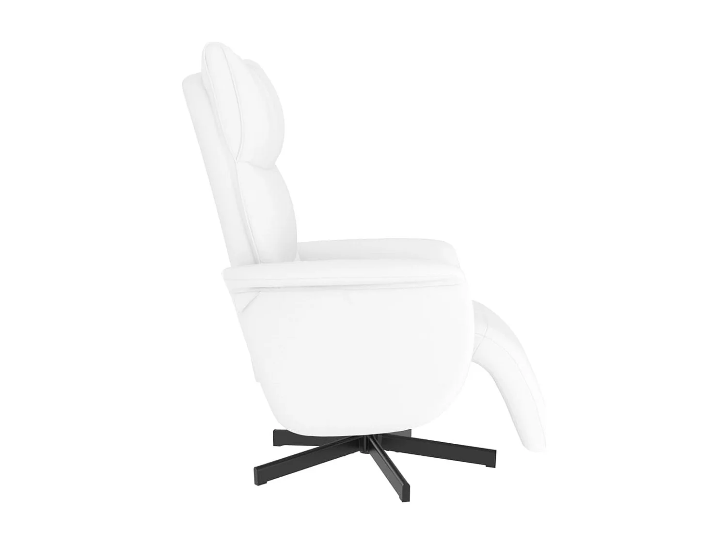 Relaxsessel | Lounge Sessel für Wohnzimmer mit Fußteil Weiß Kunstleder SHL45536