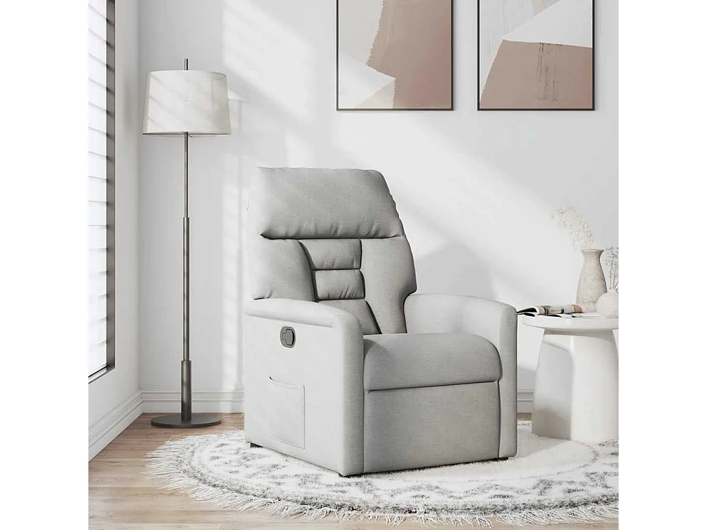 Fauteuil inclinable-Chaise de relax-Fauteuil TV gris nuage tissu SHL2793