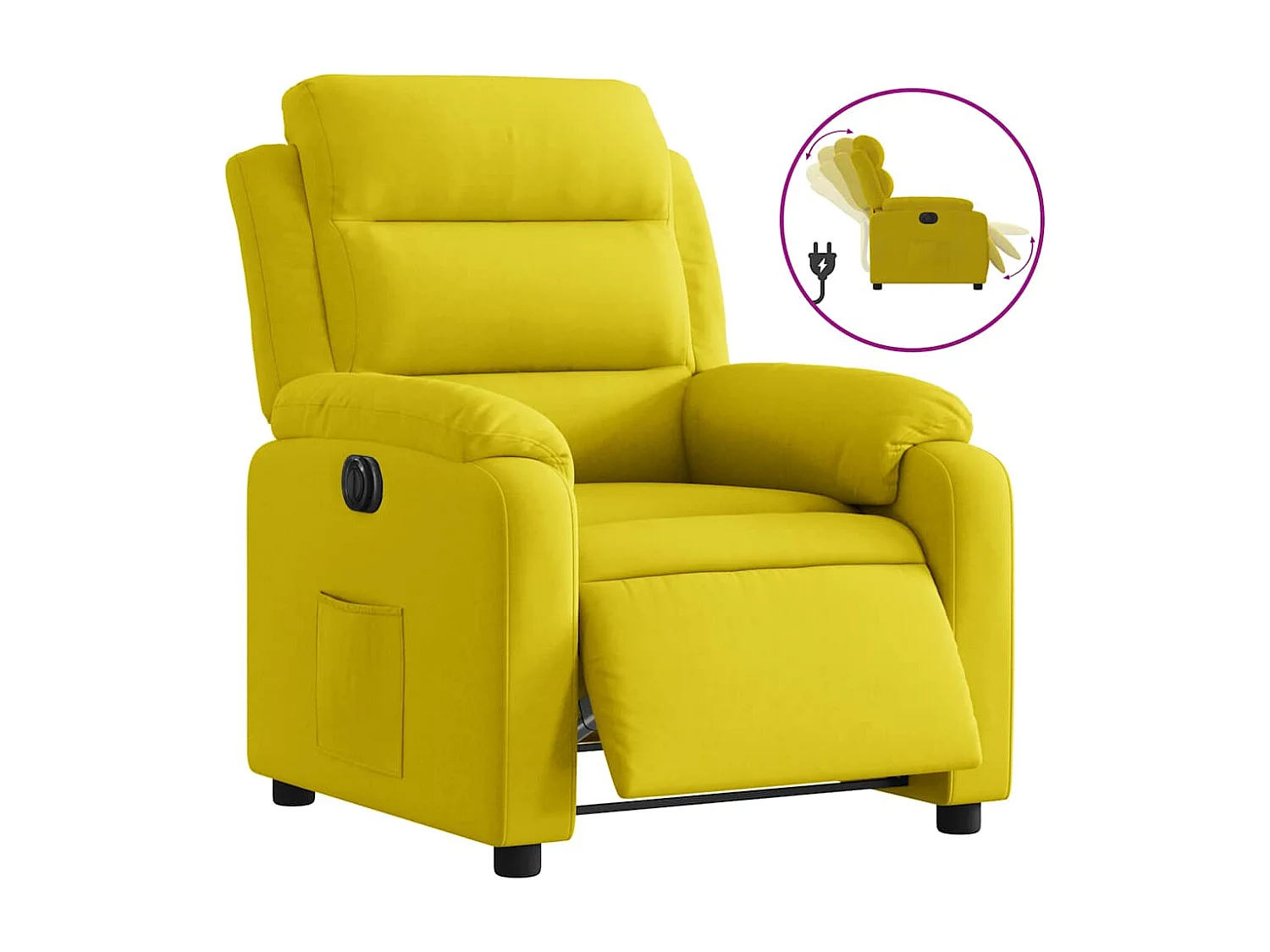 Relaxsessel Elektrisch | Lounge Sessel indoor Gelb Samt SHL72900