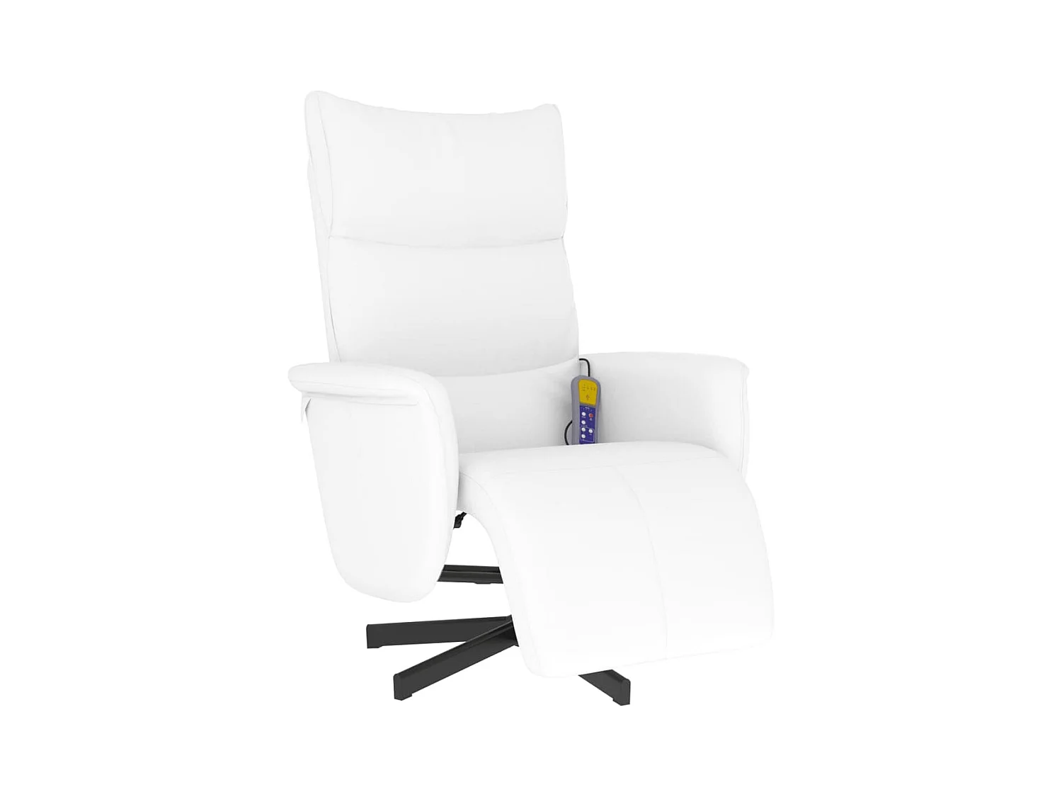 Sillón de relax | Sillón reclinable masaje con reposapiés cuero sintético blanco SHL2860