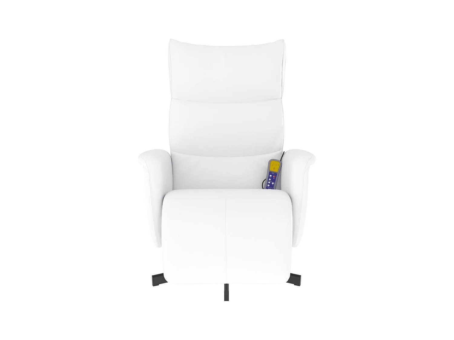 Sillón de relax | Sillón reclinable masaje con reposapiés cuero sintético blanco SHL2860